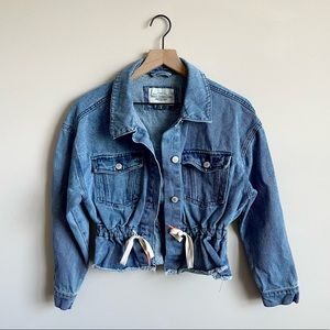 Ashley Vintage Charm Crop Jean Jacket - cinched tie